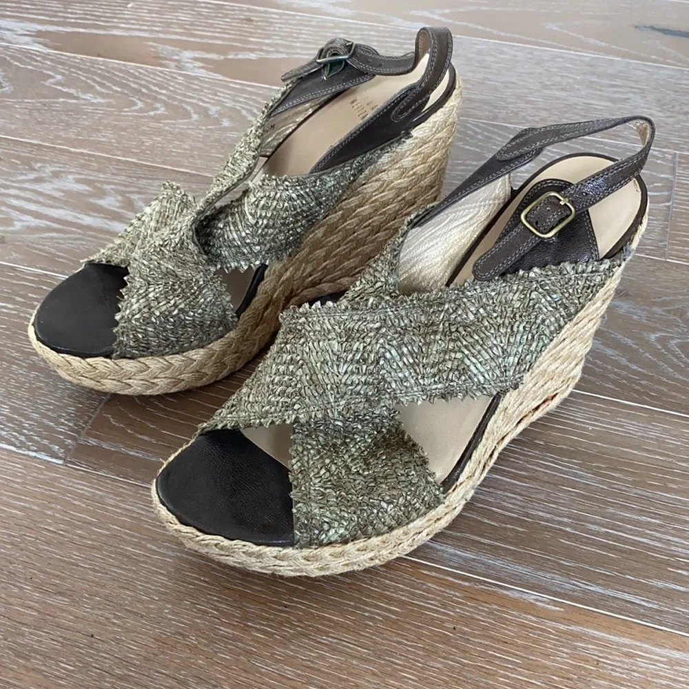 Stuart Weitzman Wrinkle Raff Wedge Sandal | 9.5